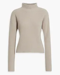 Iris & Ink Olive ribbed merino wool turtleneck sweater - White White