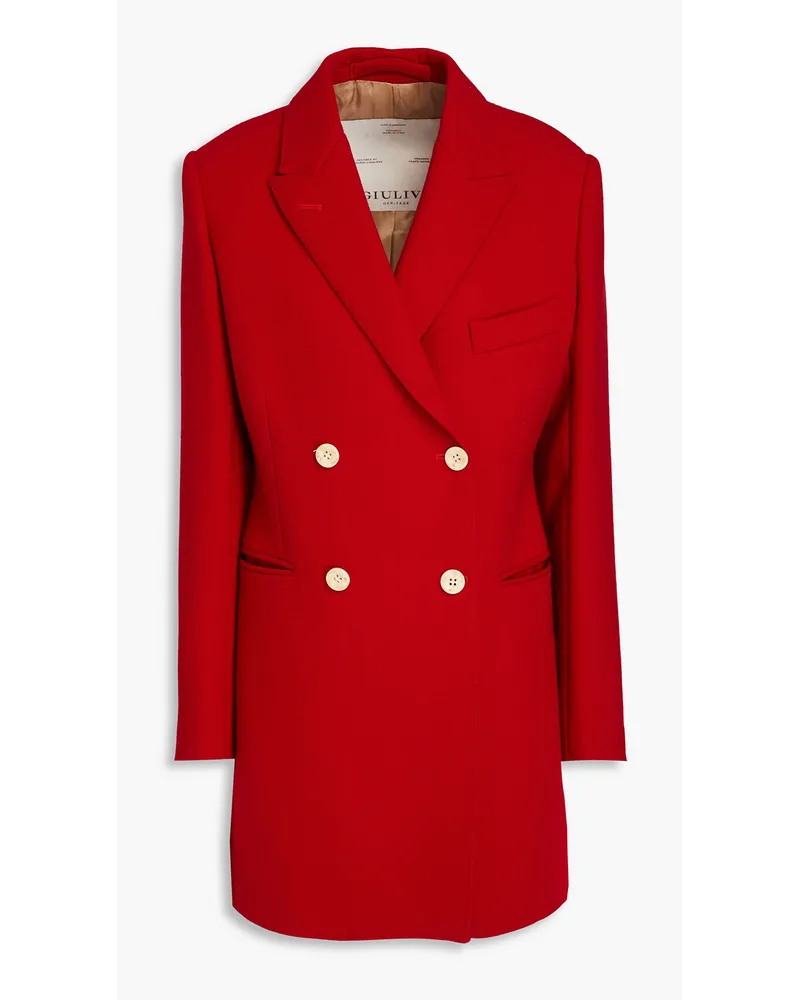 Giuliva Heritage Collection Jade double-breasted wool-canvas coat - Red Red