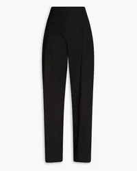 Vince Pleated linen-blend straight-leg pants - Black Black