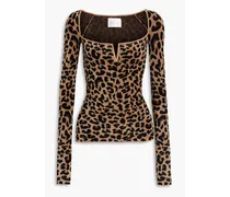 Freya leopard-print velour top - Animal print