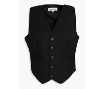 Wool-blend gabardine vest - Black