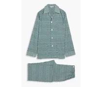 Nelson printed cotton-poplin pajama set - Green