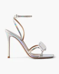 Gianvito Rossi 105 crystal-embellished metallic leather sandals - Metallic Metallic