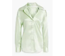 Cutout silk-satin shirt - Green
