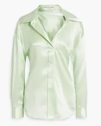 Alexander Wang Cutout silk-satin shirt - Green Green