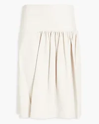 Ferragamo Pleated pebbled-leather skirt - White White