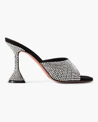 Amina Muaddi Lupita crystal-embellished suede mules - Black Black