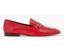 Perrine embellished leather loafers - Red