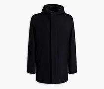 Wool-blend felt hooded coat - Blue