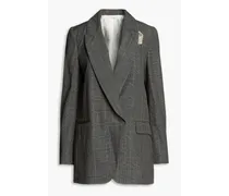 Prince of Wales checked wool blazer - Gray