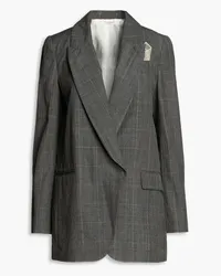 Brunello Cucinelli Prince of Wales checked wool blazer - Gray Gray