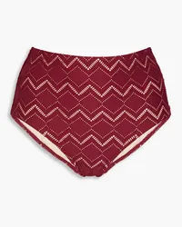 Zimmermann Pointelle-knit high-rise bikini briefs - Burgundy Burgundy