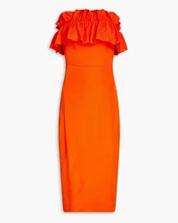 Monique Lhuillier Strapless ruffled ottoman dress - Orange Orange