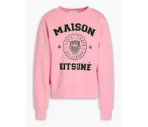Kitsuné Printed French cotton-blend terry sweatshirt - Pink Pink