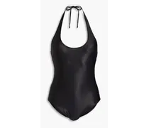 Amber metallic halterneck swimsuit - Black