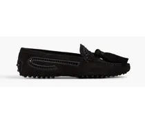 TOD'S Gommino tasseled suede loafers - Black Black