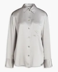 Vince Silk-satin crepe shirt - Metallic Metallic