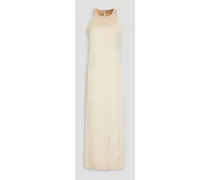 Wool-blend crepe de chine maxi dress - White