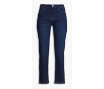 Le High Straight cropped high-rise straight-leg jeans - Blue