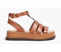 Naima leather platform sandals - Brown