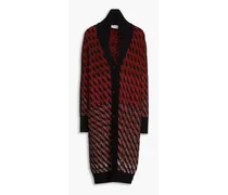 Jacquard-knit wool and cashmere-blend cardigan - Red