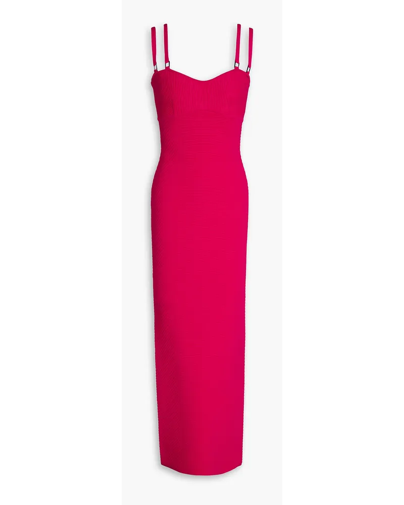 Hervé Léger Ribbed-knit maxi dress - Pink Pink