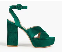 Roxy 105 suede platform sandals - Green