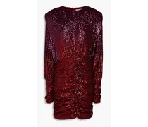 Nikita ruched sequined tulle mini dress - Burgundy