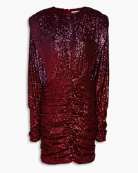 Rebecca Vallance Nikita ruched sequined tulle mini dress - Burgundy Burgundy