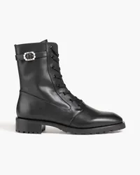 Stuart Weitzman Dazzle leather combat boots - Black Black