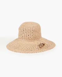 Zimmermann Hatmaker feather-trimmed straw sunhat - Neutral Neutral