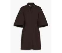 Twill mini shirt dress - Brown