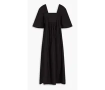 Cotton-poplin midi dress - Black