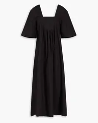 Ganni Cotton-poplin midi dress - Black Black