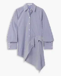 J.W.Anderson Asymmetric striped cotton-blend poplin shirt - Blue Blue