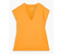 Le Mid Rise V Pima cotton-jersey T-shirt - Orange