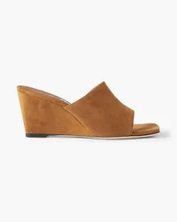 STAUD Blair suede wedge mules - Brown Brown