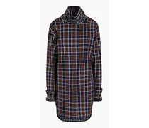 Checked cotton-flannel top - Brown