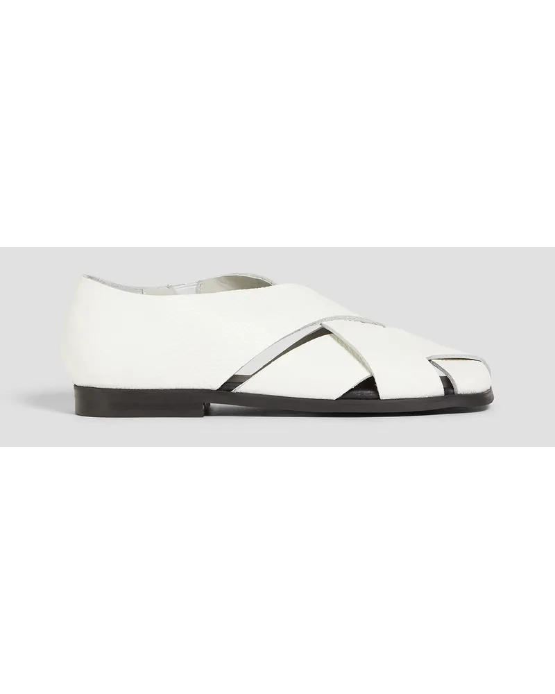 By Malene Birger Franza pebbled-leather flats - White White