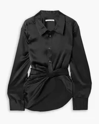 Alexander Wang Gathered silk-charmeuse shirt - Black Black