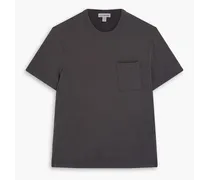 Cotton and linen-blend jersey T-shirt - Gray