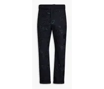 Samuel embroidered cotton-twill pants - Blue