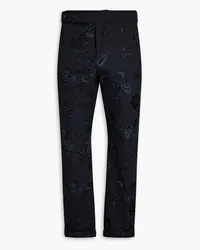 Erdem Samuel embroidered cotton-twill pants - Blue Blue