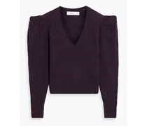 Over brushed wool-blend sweater - Purple
