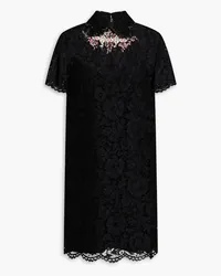 Valentino Garavani Embellished corded lace mini dress - Black Black