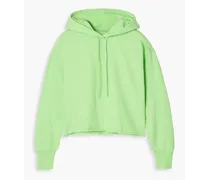Bilbo cropped French cotton-terry hoodie - Green
