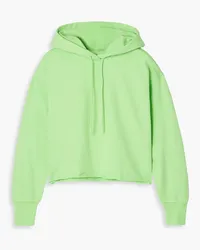 Holzweiler Bilbo cropped French cotton-terry hoodie - Green Green