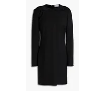 Point d'esprit-trimmed stretch-crepe mini dress - Black
