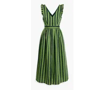 Carmen striped Lyocell-blend midi dress - Green