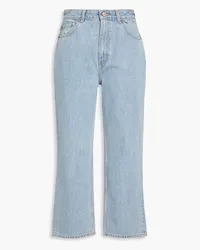 Ganni Cropped high-rise straight-leg jeans - Blue Blue